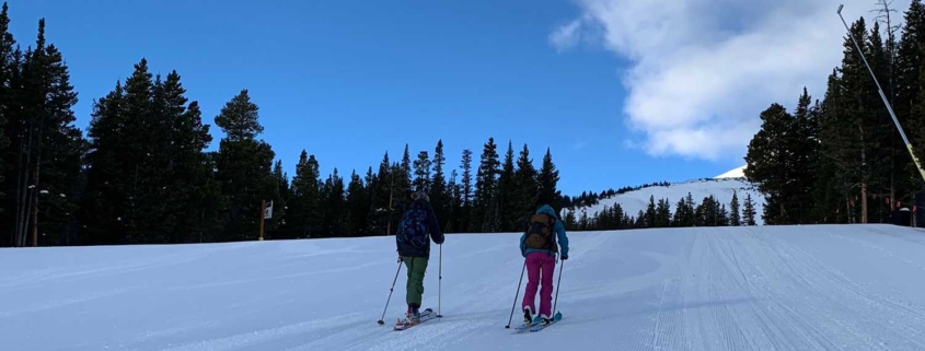 Uphill skiing in Breck