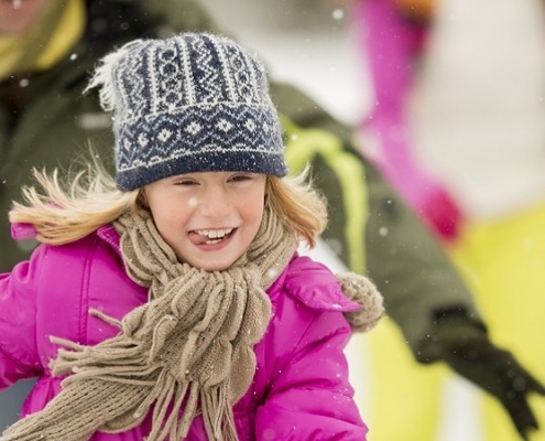 Family skiing at Breckenridge, Colorado